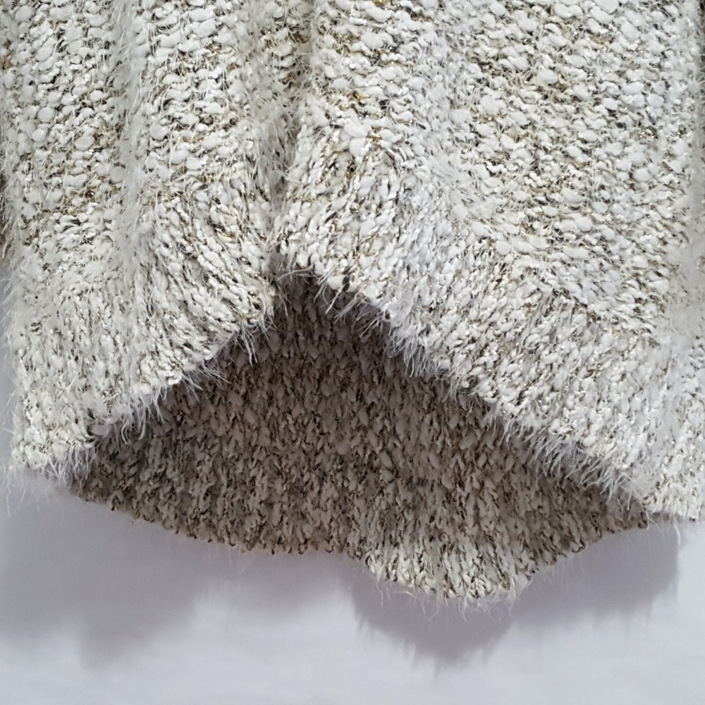 Lane Bryant Sweater White Gold Fringe 22/24 - Picture 5 of 8